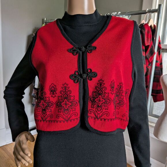 Vintage 1990s Byer California Sweater Dress Knit Vest Dark Academia Size 6 - Picture 4 of 8